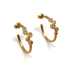 18k Gold & Diamond Hoop Earrings-Earrings-Yasuko Azuma-Pistachios