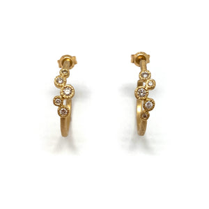 18k Gold & Diamond Hoop Earrings-Earrings-Yasuko Azuma-Pistachios