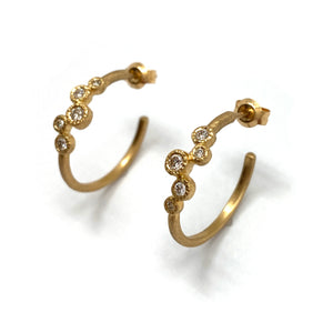 18k Gold & Diamond Hoop Earrings-Earrings-Yasuko Azuma-Pistachios