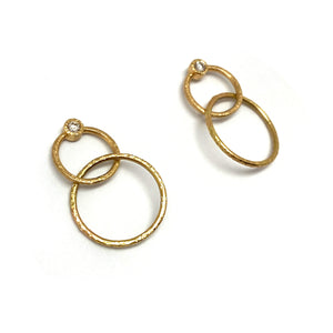 18k Gold Interlocking Circle Earrings-Earrings-Yasuko Azuma-Pistachios