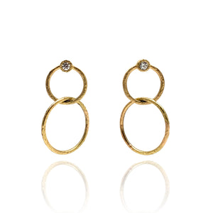 18k Gold Interlocking Circle Earrings-Earrings-Yasuko Azuma-Pistachios