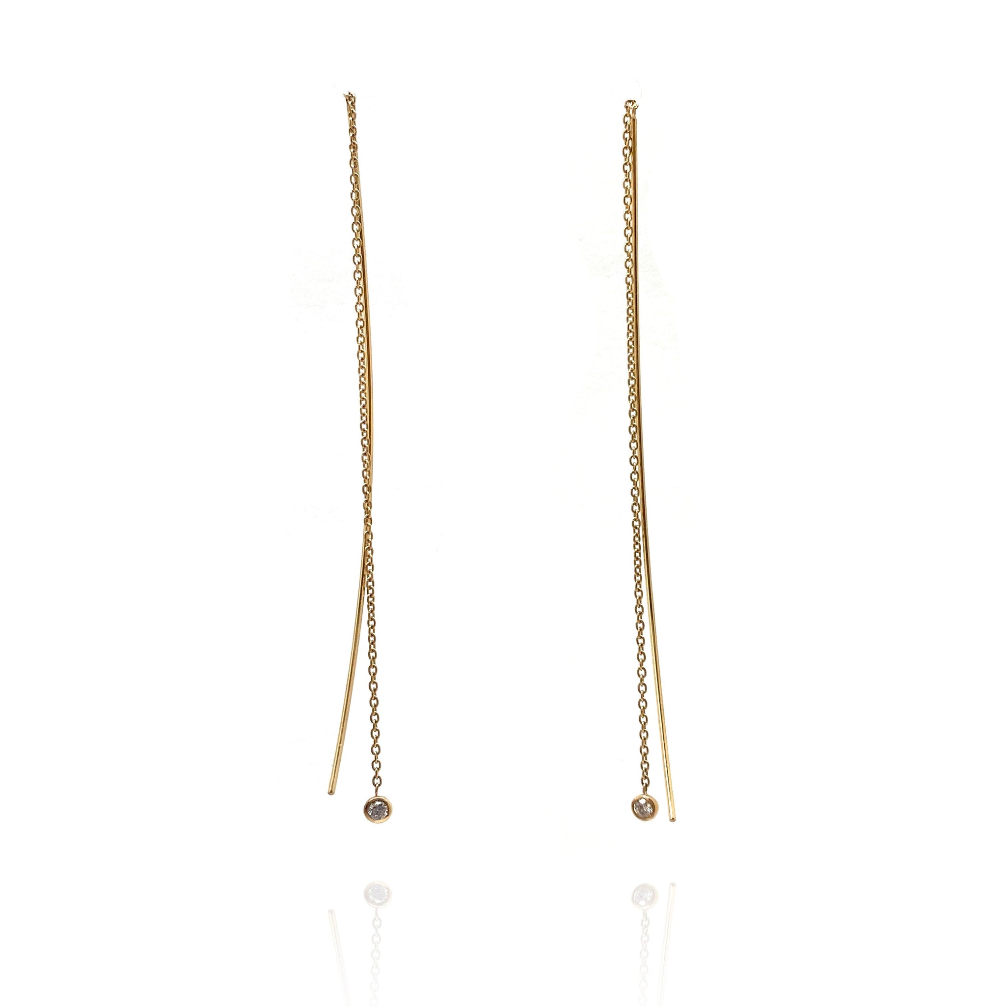 18k Gold and Diamond Threader Earrings Earrings Shaesby Scott