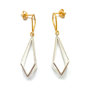 3D Triangular Drops - Gold/Silver-Earrings-Veronika Majewska-Pistachios