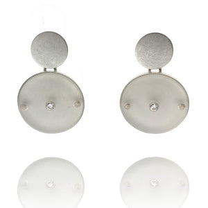 Acrylic and Silver Circle Earrings-Earrings-Petra Meiren-Pistachios