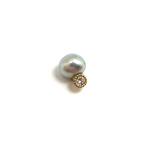 Akoya Pearl and Diamond Studs-Earrings-Mizuki Shinkai-Pistachios