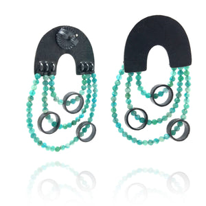 Amazonite Chain Arches-Earrings-Heather Guidero-Pistachios