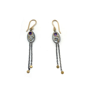 Amethyst Dangling Earrings-Earrings-Joanna Gollberg-Pistachios