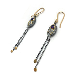 Amethyst Dangling Earrings-Earrings-Joanna Gollberg-Pistachios