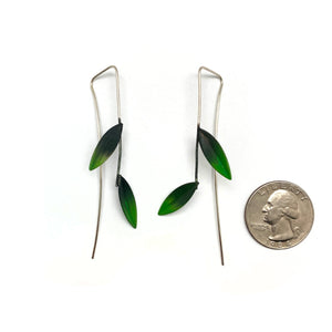 Angular Green Leaf Earrings-Earrings-Marcin Tyminski-Pistachios