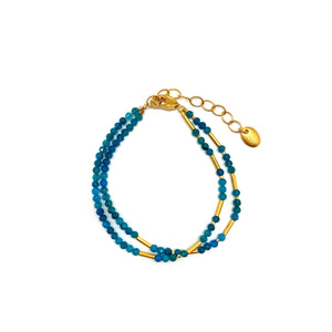 Apatite and Gold Bracelet-Bracelets-Bernd Wolf-Pistachios