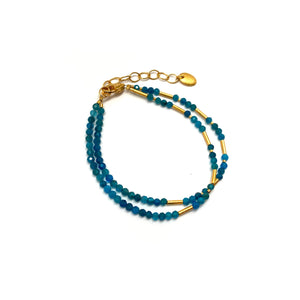 Apatite and Gold Bracelet-Bracelets-Bernd Wolf-Pistachios