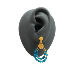 Apatite and Gold Earrings-Earrings-Bernd Wolf-Pistachios