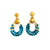 Apatite and Gold Earrings-Earrings-Bernd Wolf-Pistachios