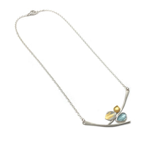 Aquamarine Branches Necklace-Necklaces-Judith Neugebauer-Pistachios