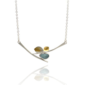 Aquamarine Branches Necklace-Necklaces-Judith Neugebauer-Pistachios