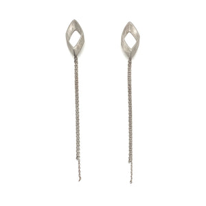 Architectural Chain Earrings - Silver-Earrings-Katerina Pimenidu-Pistachios