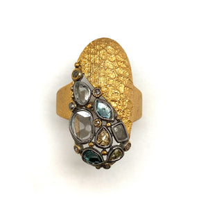 Asymmetrical Diamond Ring-Rings-Amit Mangal-Pistachios