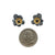 Black Diamond Flower Stud Earrings-Earrings-Eva Stone-Pistachios