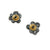 Black Diamond Flower Stud Earrings-Earrings-Eva Stone-Pistachios