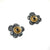 Black Diamond Flower Stud Earrings-Earrings-Eva Stone-Pistachios