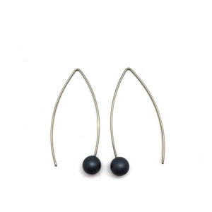 Black Sphere Earrings - Small-Earrings-Ursula Muller-Pistachios