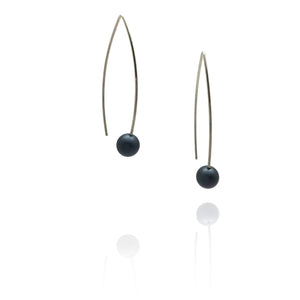 Black Sphere Earrings - Small-Earrings-Ursula Muller-Pistachios