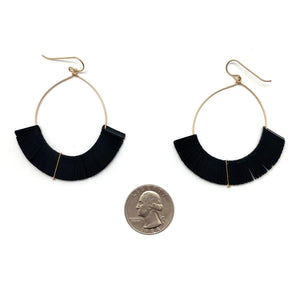 Black Tassel Sequin Earrings-Earrings-Giovanna Torrico-Pistachios