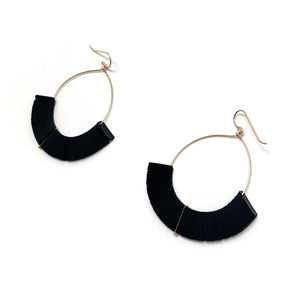 Black Tassel Sequin Earrings-Earrings-Giovanna Torrico-Pistachios