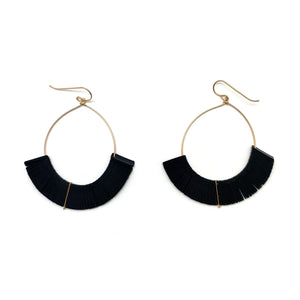 Black Tassel Sequin Earrings-Earrings-Giovanna Torrico-Pistachios