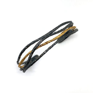 Black and Gold Textured Bracelet-Bracelets-Eva Stone-Pistachios