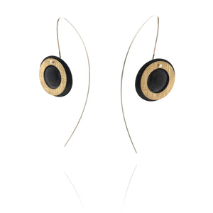 Black and Gold Vermeil Double Circle Earrings-Earrings-Mariusz Fatyga-Pistachios