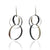 Black and Silver Interlocking Hidden Stone Hoop Drops-Earrings-Arek Wolski-Pistachios