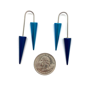 Blue Cone Earrings-Earrings-Reinhard Gremli-Pistachios