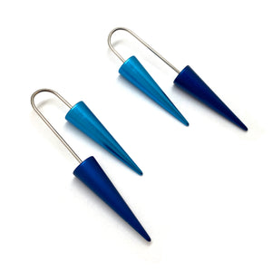 Blue Cone Earrings-Earrings-Reinhard Gremli-Pistachios