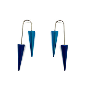 Blue Cone Earrings-Earrings-Reinhard Gremli-Pistachios