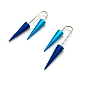 Blue Cone Earrings-Earrings-Reinhard Gremli-Pistachios