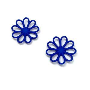 Blue Flower Stud Earrings-Earrings-Eve Balashova-Pistachios