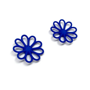 Blue Flower Stud Earrings-Earrings-Eve Balashova-Pistachios