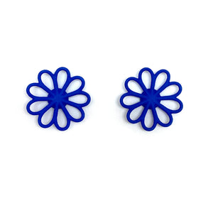 Blue Flower Stud Earrings-Earrings-Eve Balashova-Pistachios