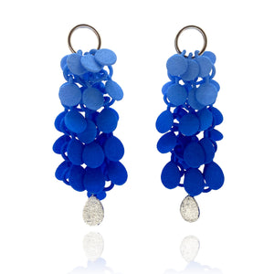 Blue Gradient And Silver Leaf Dangle Earrings-Earrings-Eve Balashova-Pistachios