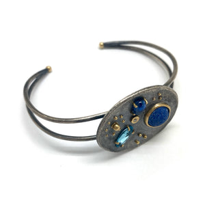 Blue Stone Cuff Bracelet-Bracelets-Joanna Gollberg-Pistachios