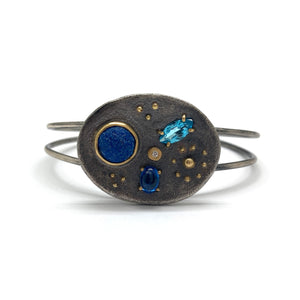 Blue Stone Cuff Bracelet-Bracelets-Joanna Gollberg-Pistachios