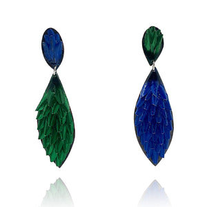 Blue and Green Two Tone Aluminum Drop Earrings-Earrings-Eunseok Han-Pistachios