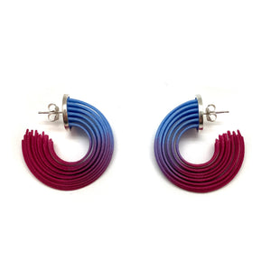 Blue and Pink Small Gradient Hoop Earrings-Earrings-Eve Balashova-Pistachios