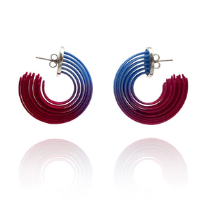 Blue and Pink Small Gradient Hoop Earrings-Earrings-Eve Balashova-Pistachios