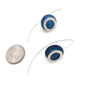 Blue and Silver Double Circle Earrings-Earrings-Mariusz Fatyga-Pistachios