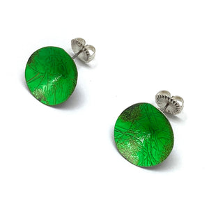 Bright Green Cone Earrings-Earrings-So Young Park-Pistachios