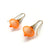 Bright Orange and Gold Nylon Bulb Earrings-Earrings-Dorine Decayeux-Pistachios