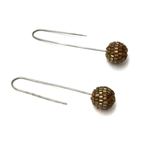 Brown Bead Earrings-Earrings-Monica Nesseler-Pistachios