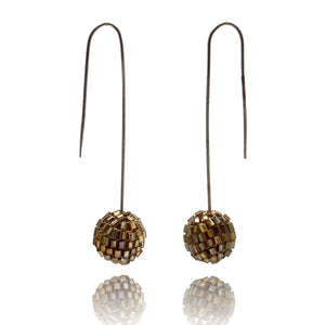 Brown Bead Earrings-Earrings-Monica Nesseler-Pistachios